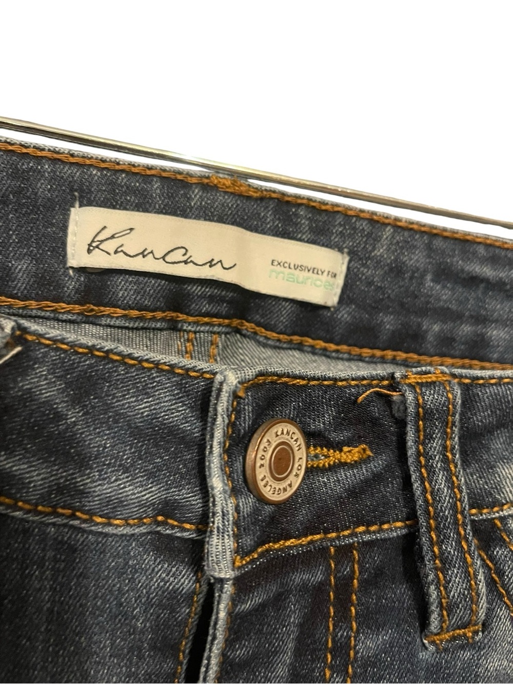 KanCan Dark Blue Skinny Jeans with Knee Rip - Picture 3 of 5